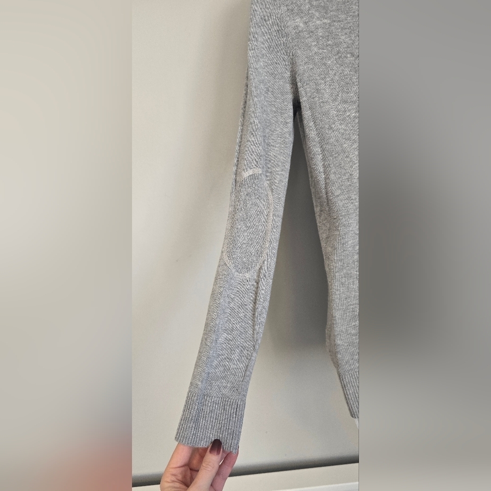 Gap Cardigan Small Button Front Elbow Pads Grandpa Sweater Cotton Gray Oversized - Picture 8 of 11